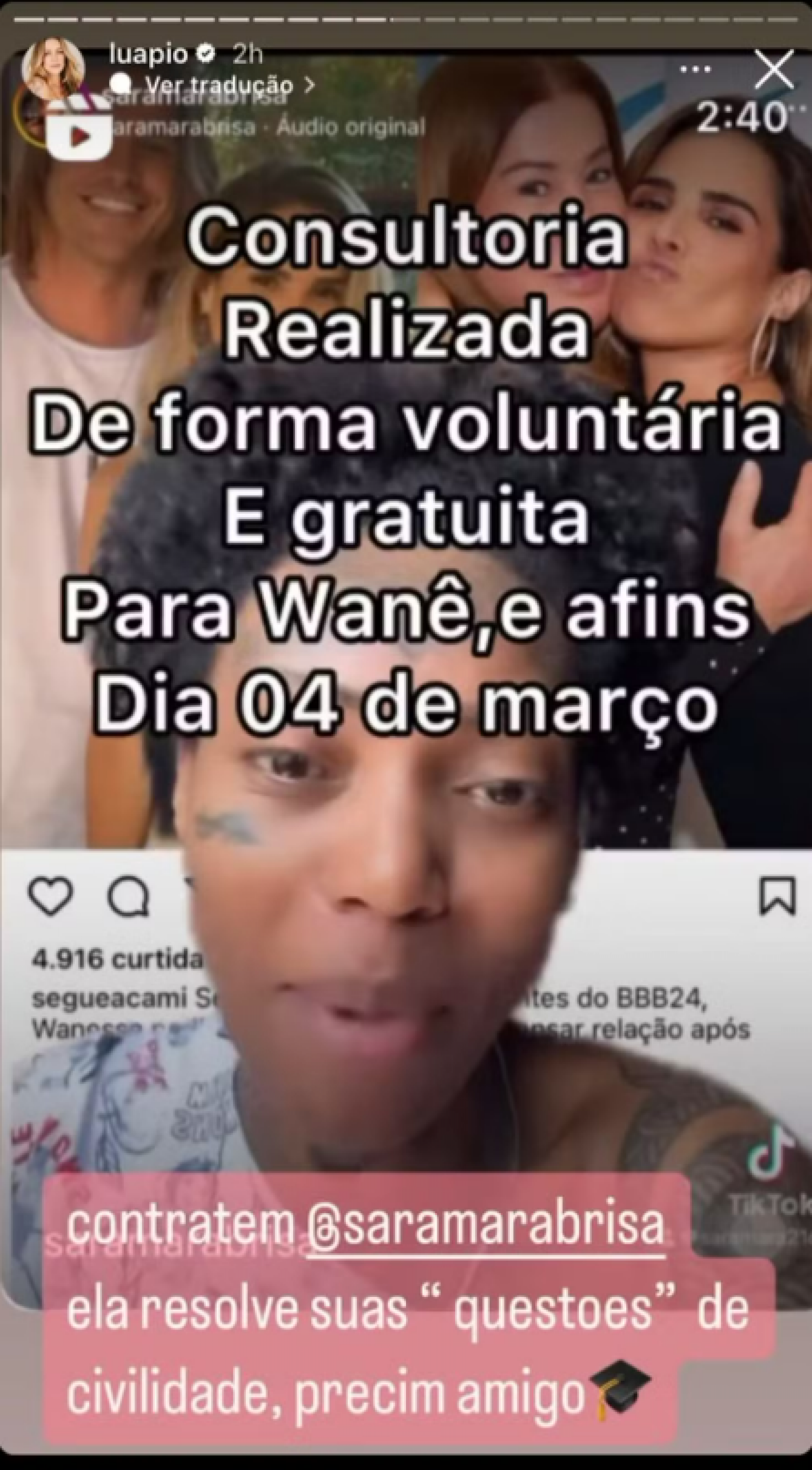 Luana Piovani volta a criticar Wanessa por suposto racismo à Davi  - Foto: Reprodução