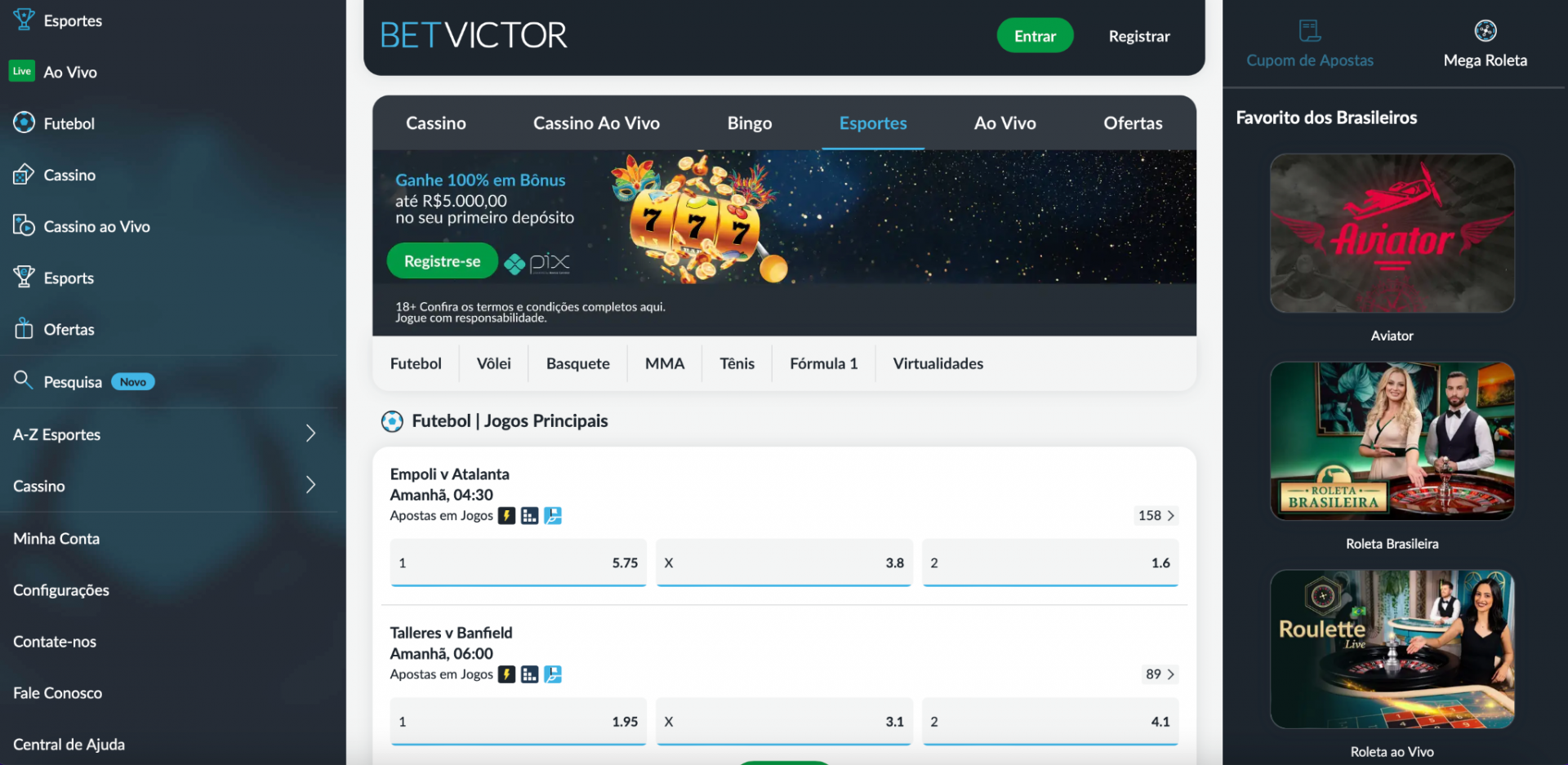 BetVictor: Melhor Se&ccedil;&atilde;o Especial Para Futebol - Divulga&ccedil;&atilde;o