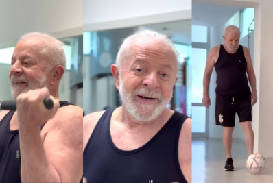 Lula corre no Alvorada com short do Corinthians e diz querer chegar aos 120 anos