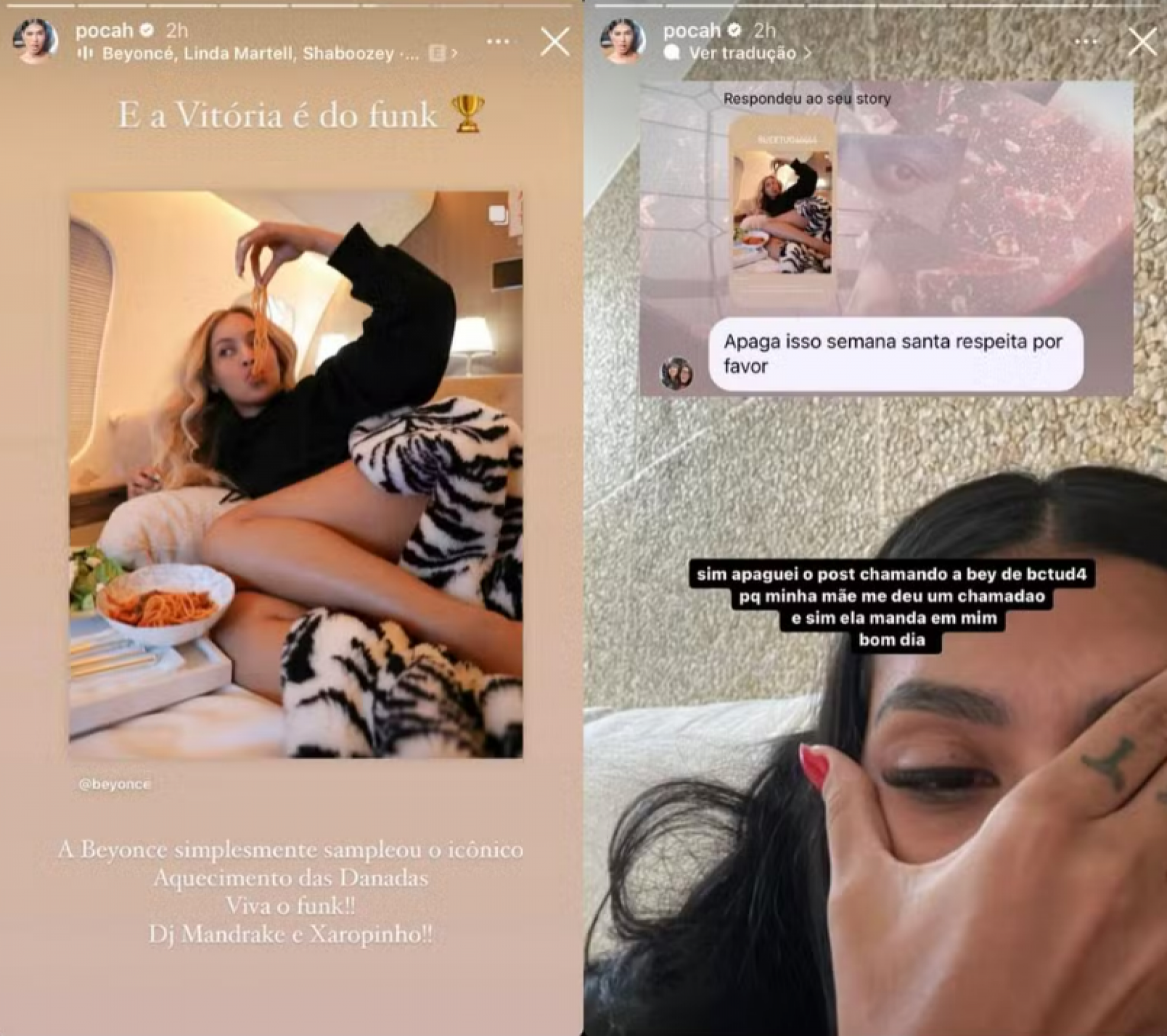 Pocah leva bronca da mãe após post polêmico sobre Beyoncé: 'Respeita'
 - Foto: Reprodução