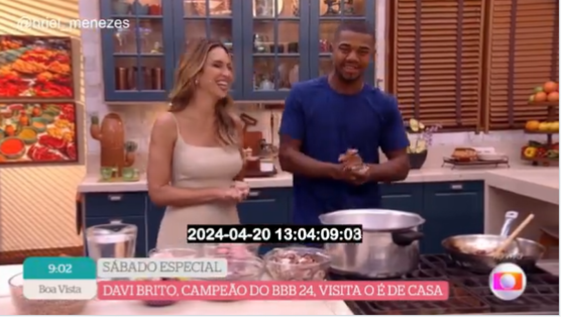 Davi, champion of 'BBB 24', on the program 'É de Casa', on TV Globo - Video reproduction