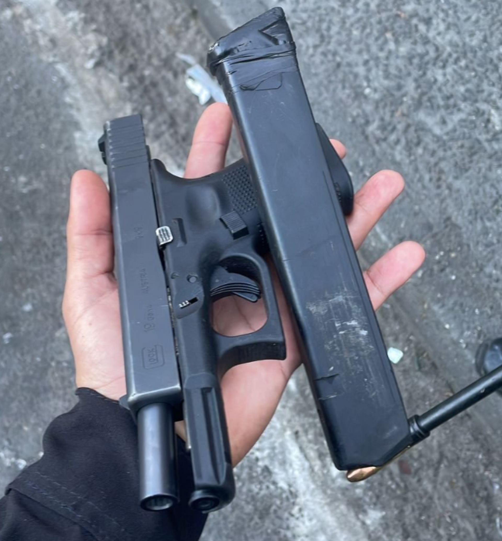 Arma apreendida com o suspeito que foi baleado durante a ação