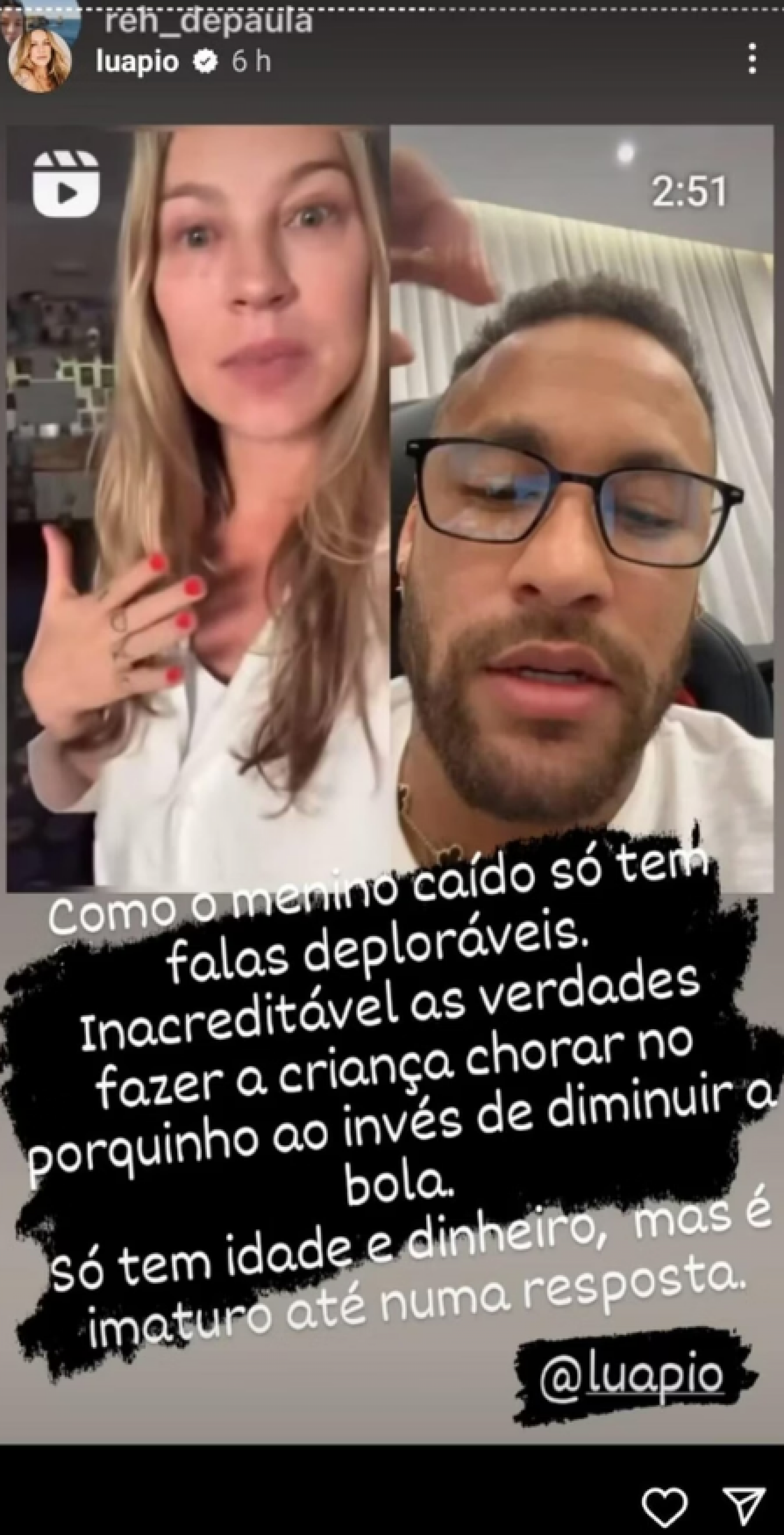 Luana Piovani chama Neymar de 'sem vocabulário' em meio a polêmica - Foto: Reprodução