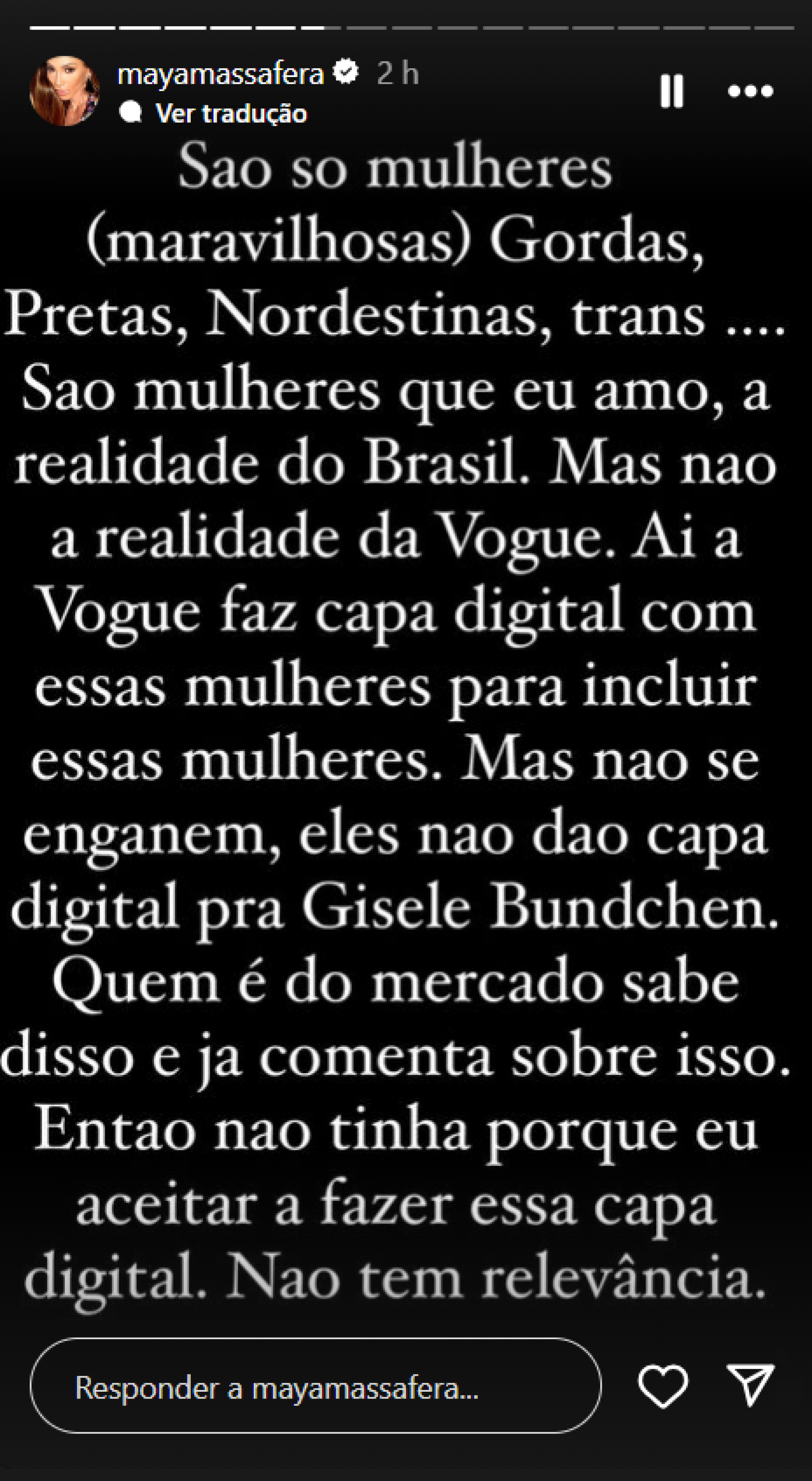 Maya Massafera desabafa sobre ter sido 'enganada' por revista - Foto: Reprodução