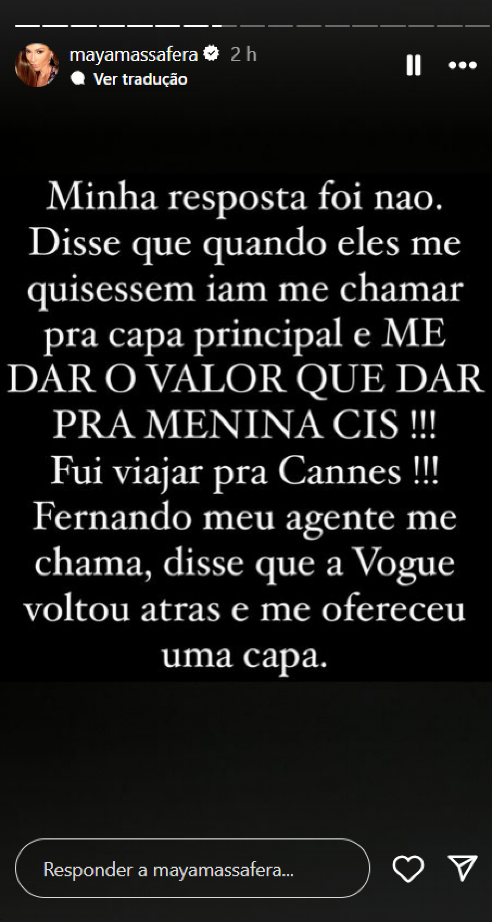 Maya Massafera desabafa sobre ter sido 'enganada' por revista - Foto: Reprodução