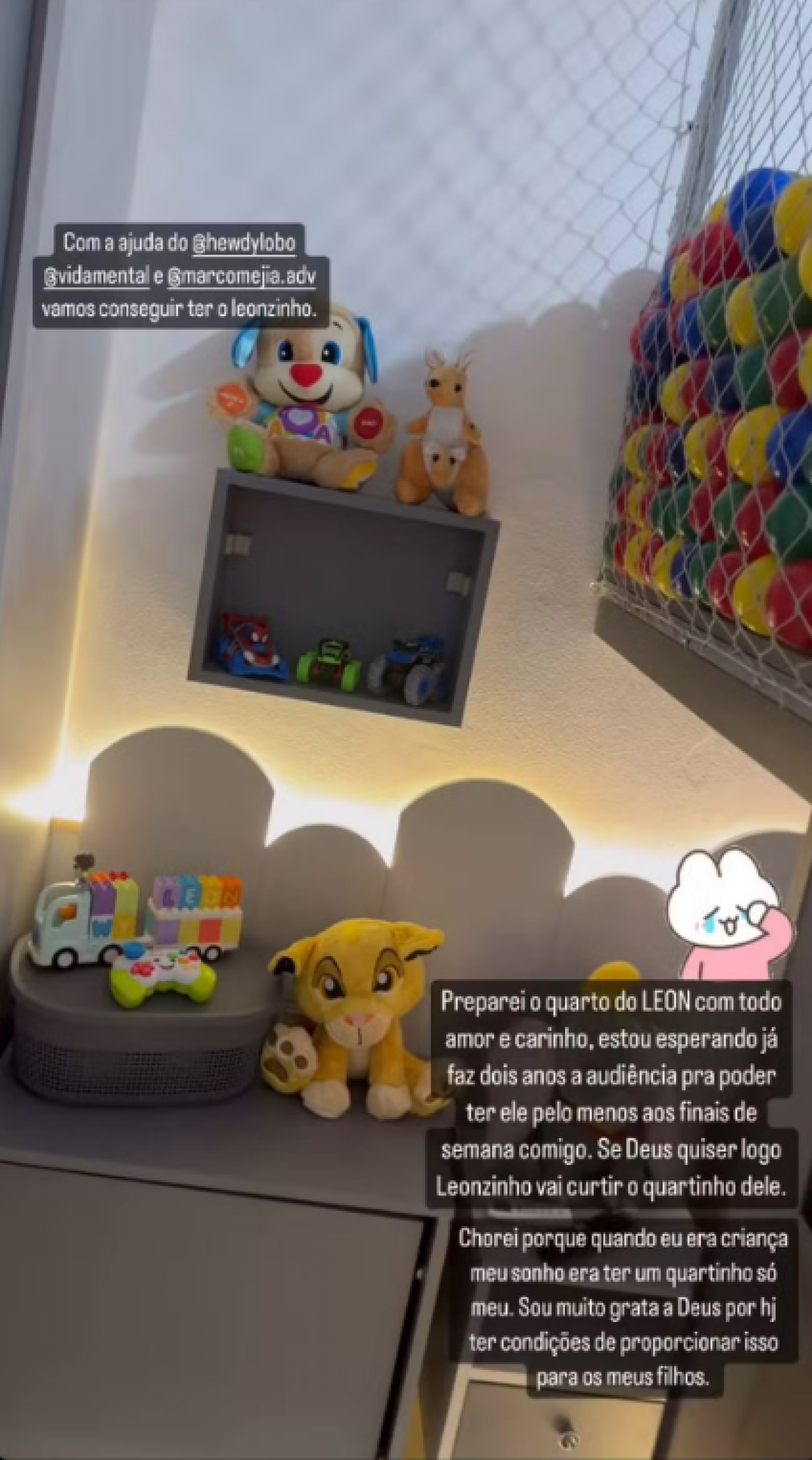 Andressa Urach exibe quarto do filho: 'Vou lutar até o fim por ele' - Foto: Reprodução