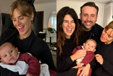 Carolina Dieckmann conhece Pilar, filha de Fê Paes Leme, e derrete web