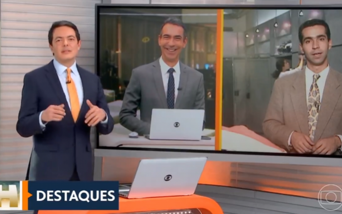 André Severiano elogia Cesar Tralli ao compará-lo antes e depois de 30 anos - Reprodução/Globo