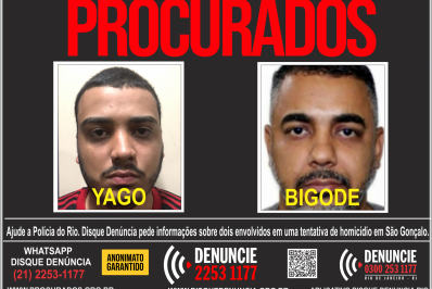 Disque Denúncia pede informações sobre dupla suspeita de tentar matar frentista em São Gonçalo