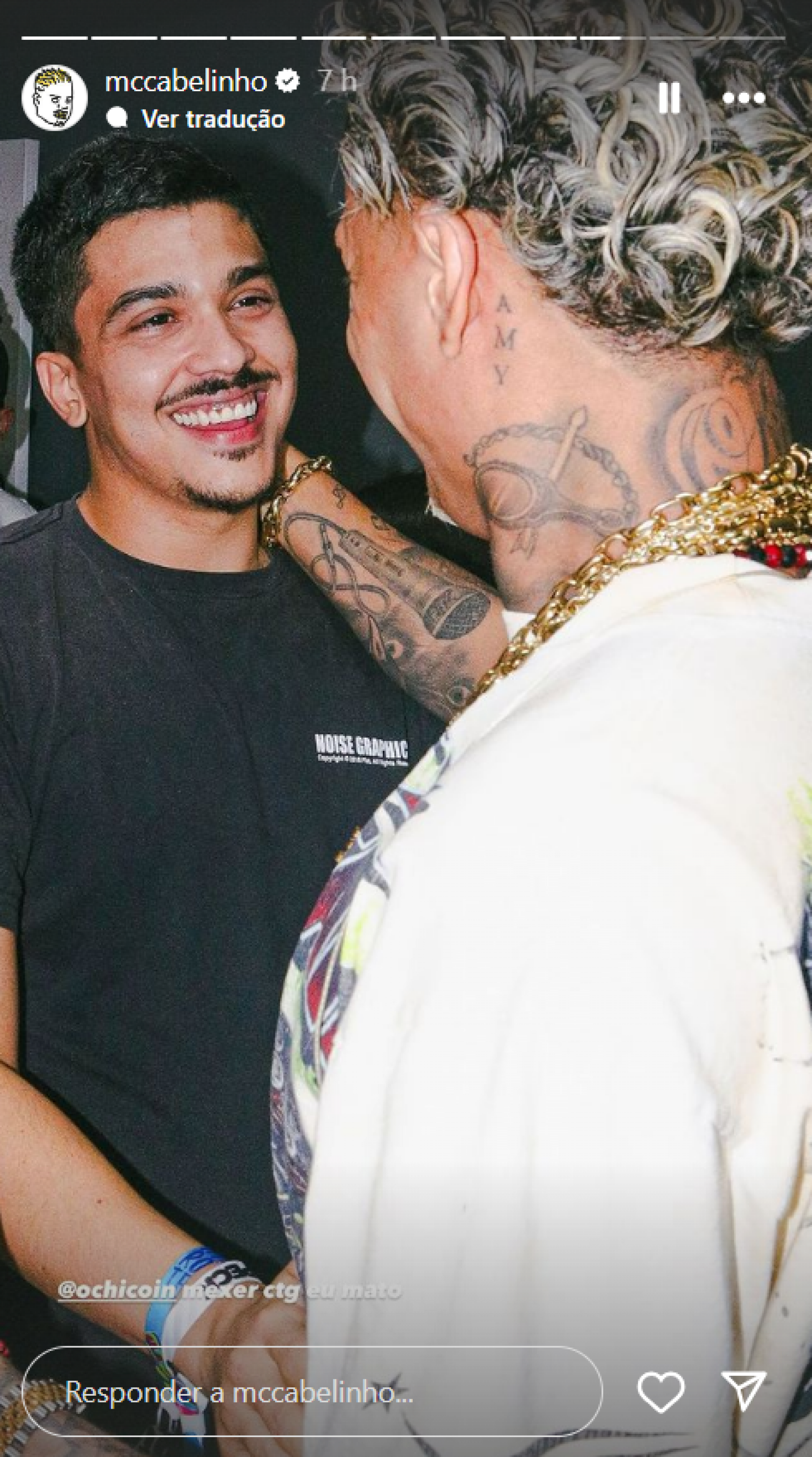 MC Cabelinho recebe o ex de Luísa Sonza, Chico Moedas, em resenha - Foto: Reprodução