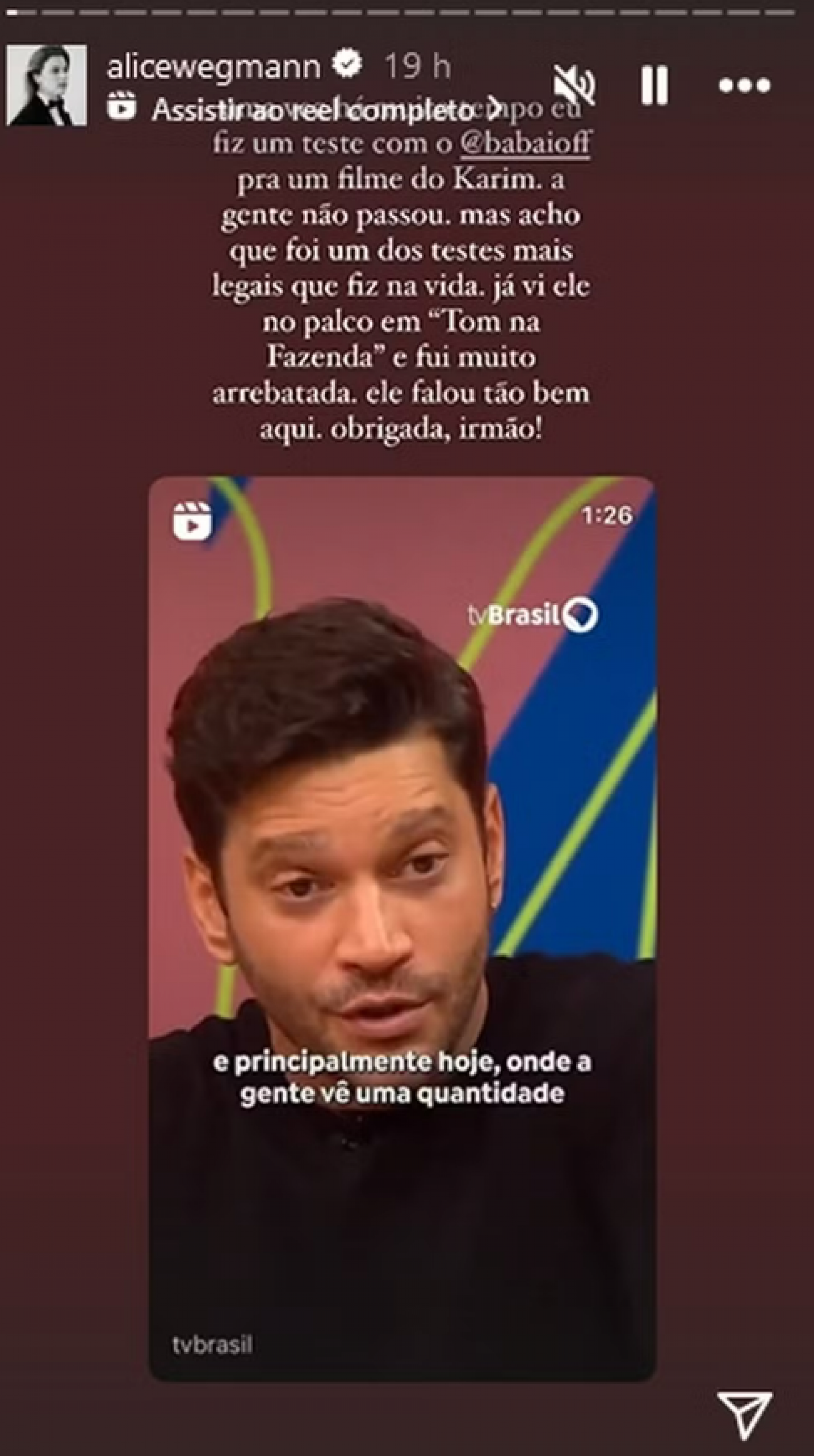 Após Babaioff, Alice Wegmann lamenta influencers na TV: 'Sou uma atriz' - Foto: Reprodução