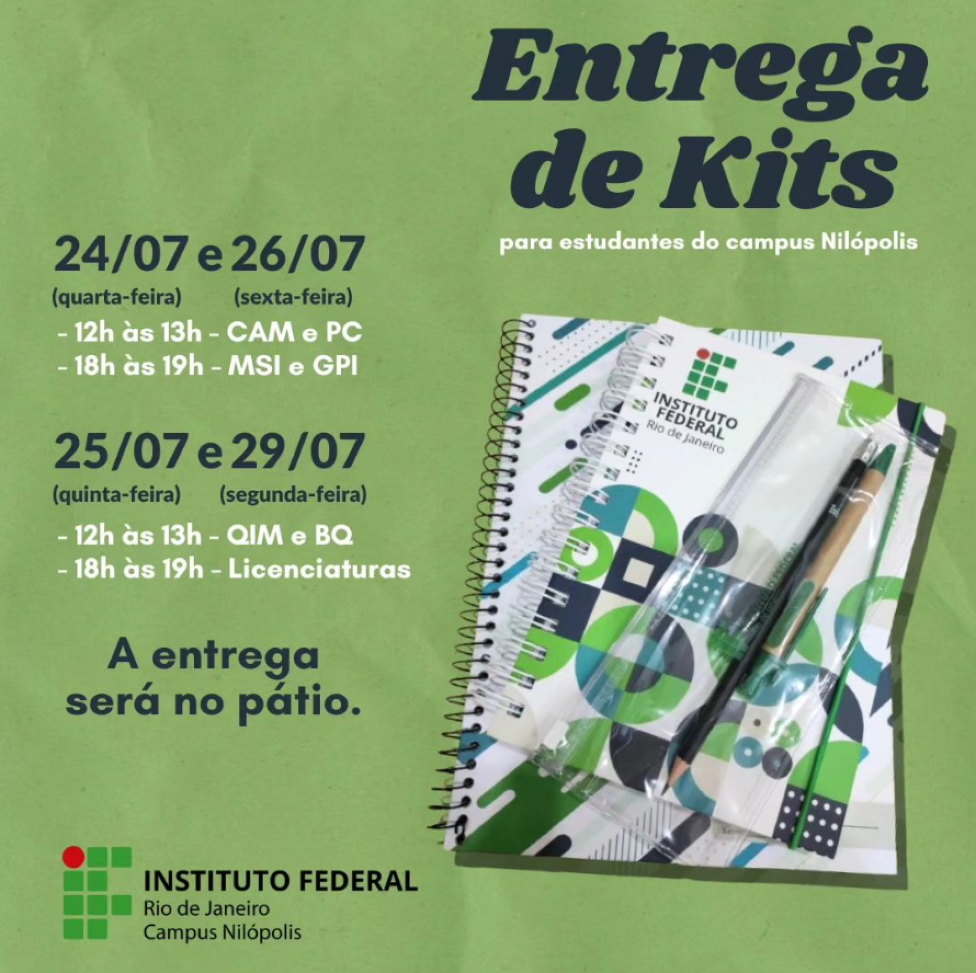 Entrega de kits escolares - Campus Nilópolis IFRJ - Divulgação / IFRJ Nilópolis
