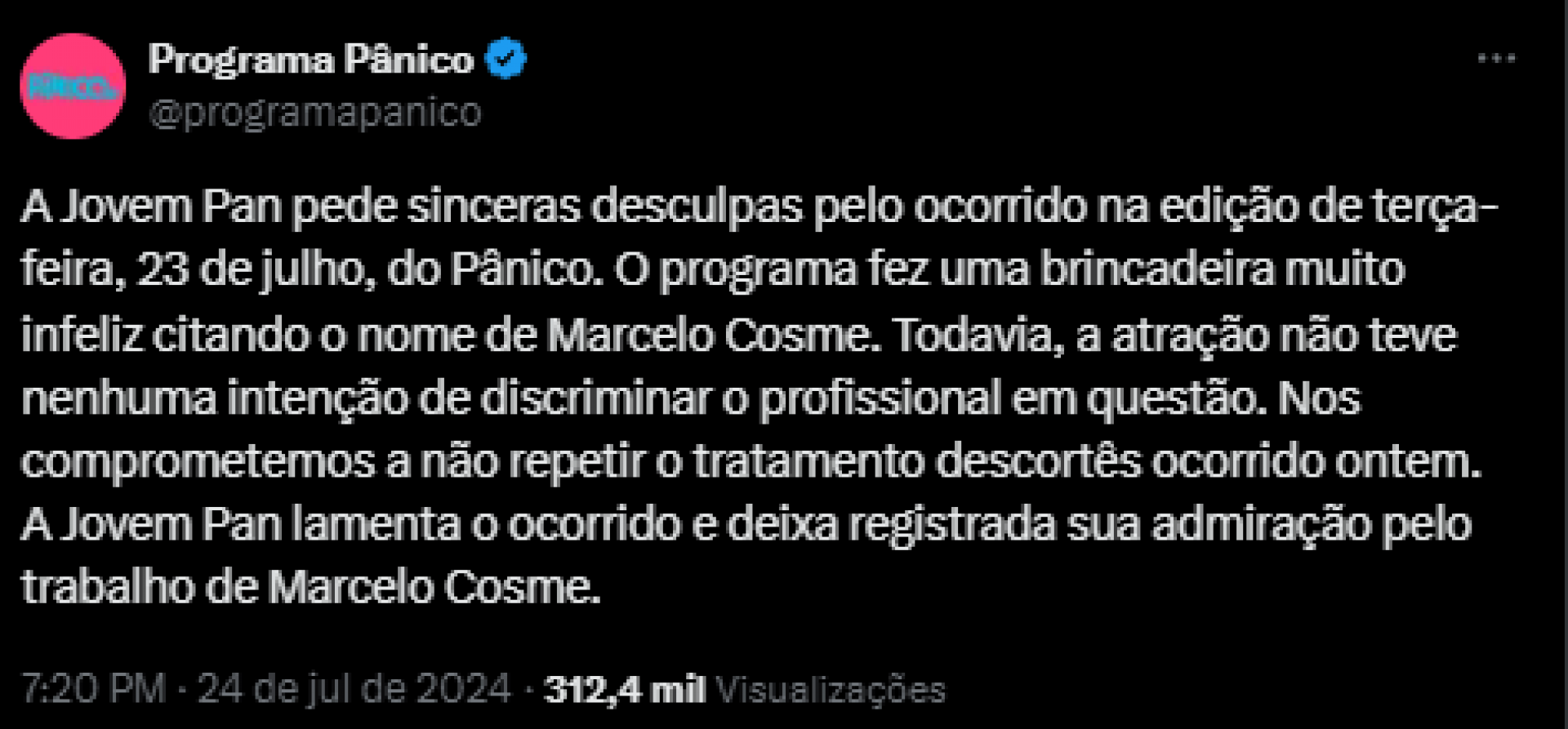 Jovem Pan pede desculpas após Emílio Surita ser detonado por imitar Marcelo Cosme - Reprodução / X