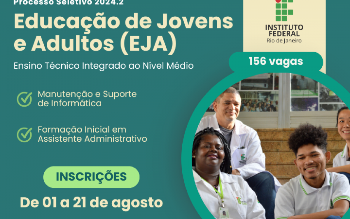 A seleção está aberta a jovens e adultos que tenham concluído o ensino fundamental, que desejam cursar o ensino médio integrado a uma formação profissional. A idade mínima é de 18 anos