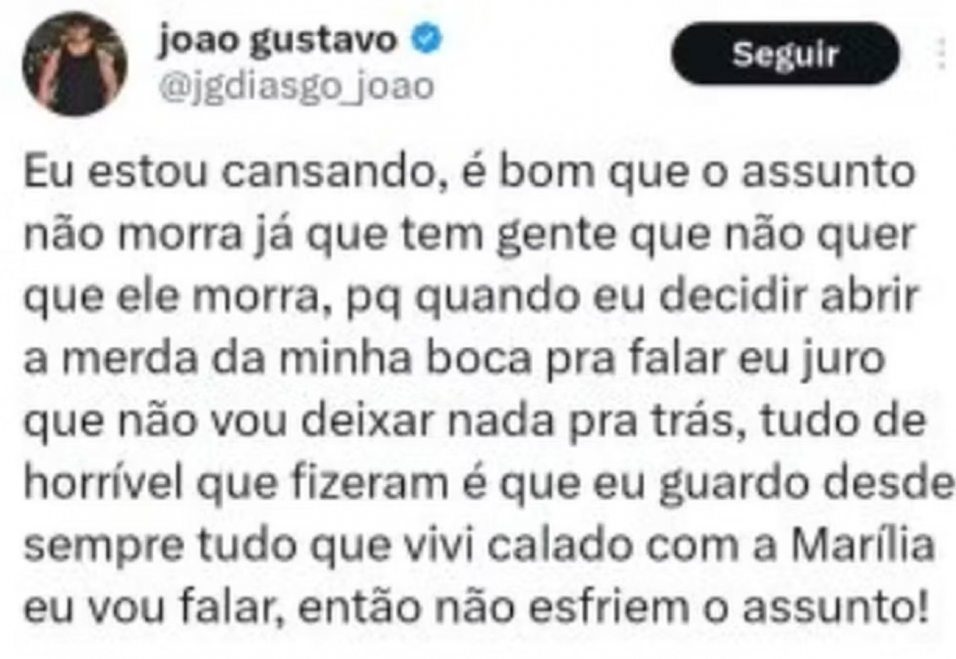 Irmão de Marília Mendonça faz 'ameaças' na web e tem perfil desativado - Foto: Reprodução