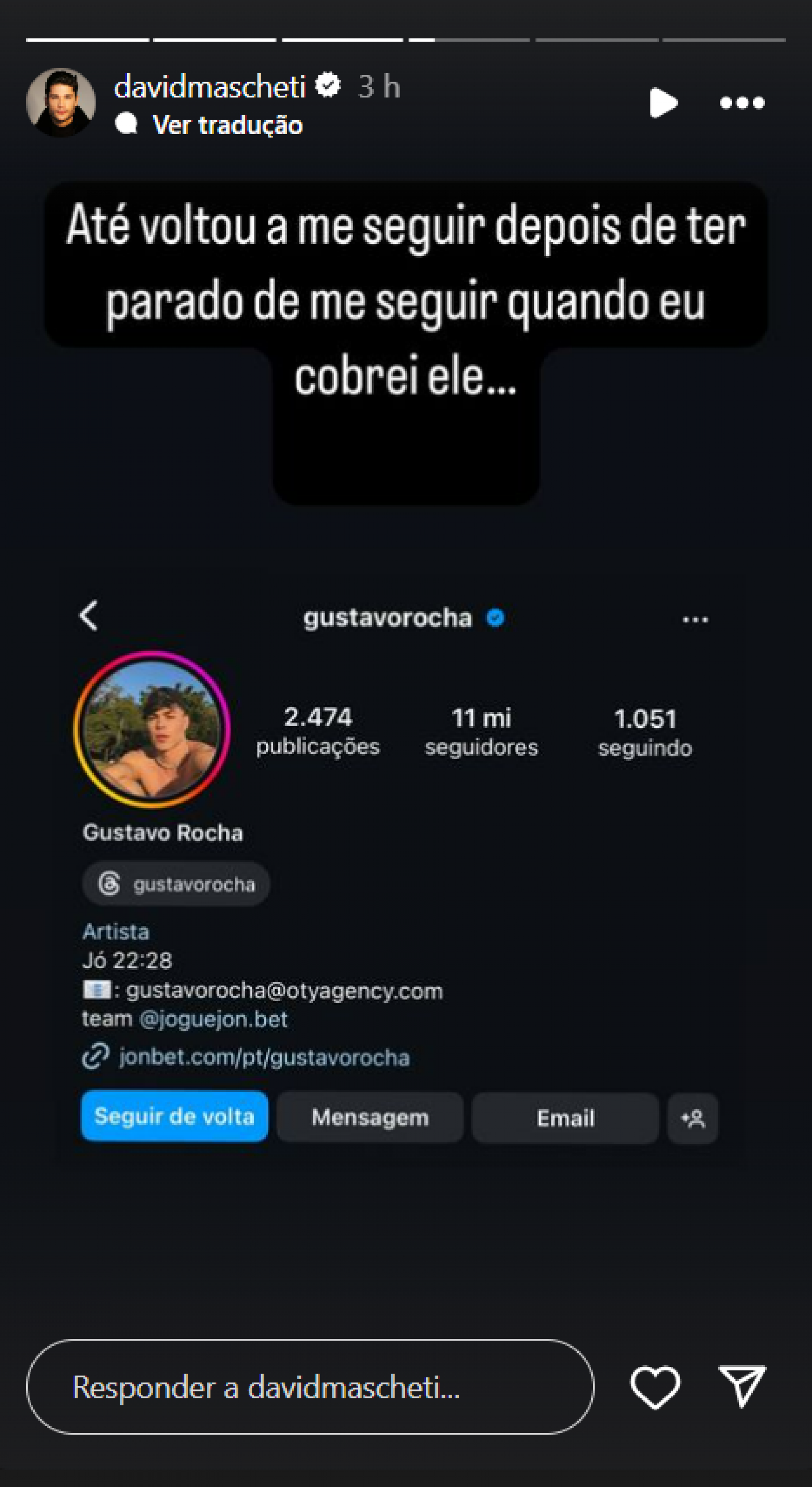 Em meio a polêmica, Gustavo Rocha tem suposto calote revelado na web - Foto: Reprodução