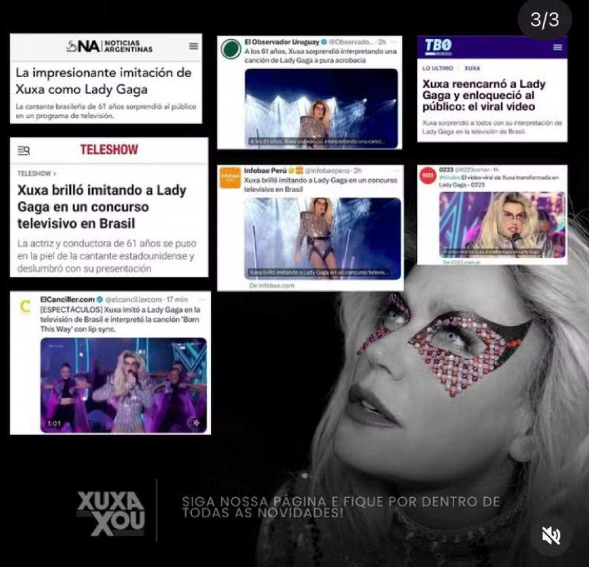 Xuxa impressiona como Lady Gaga e conquista imprensa internacional - Foto: Reprodução