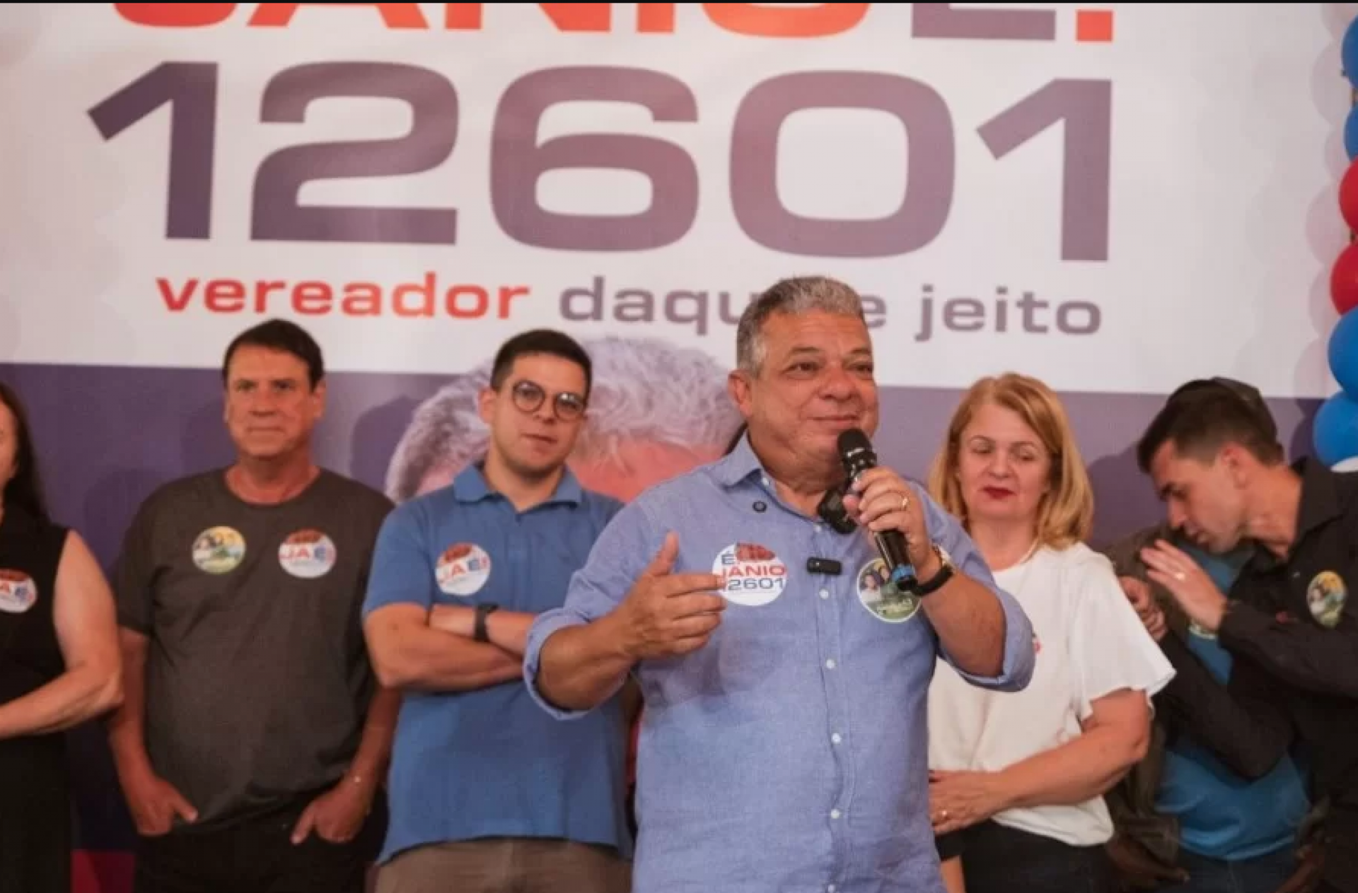 Janio Mendes durante lan&ccedil;amento de campanha - Reprodu&ccedil;&atilde;o