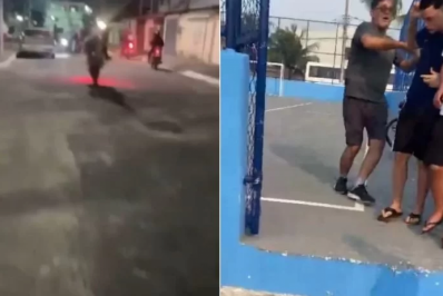 Motociclistas protestam na frente da casa do homem que agrediu jovem em Cabo Frio