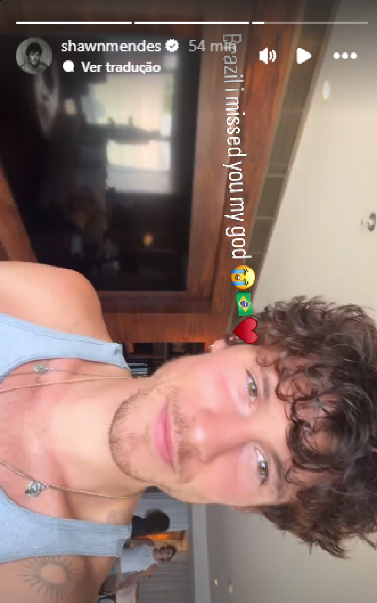 Shawn Mendes mandando recado para os fãs brasileiros: \'Brasil, senti sua falta\'