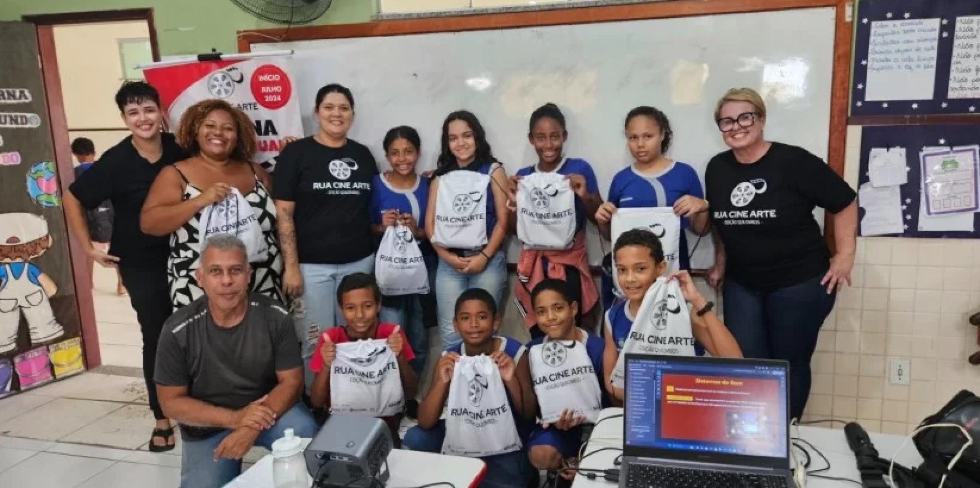 Oficina de audiovisual realizada na Escola Municipal Quilombola Dona Rosa Geralda da Silveira - Reprodução