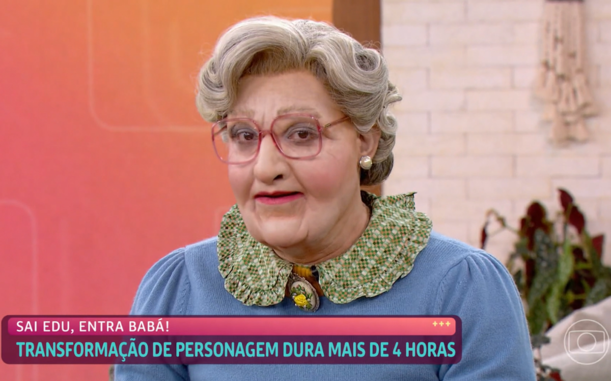 Edu Sterblitch  caracterizado de 'Uma Babá Quase Perfeita' - Reprodução/Globo 