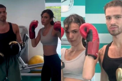 Bruna Marquezine e João Guilherme entregam sintonia em treino de boxe