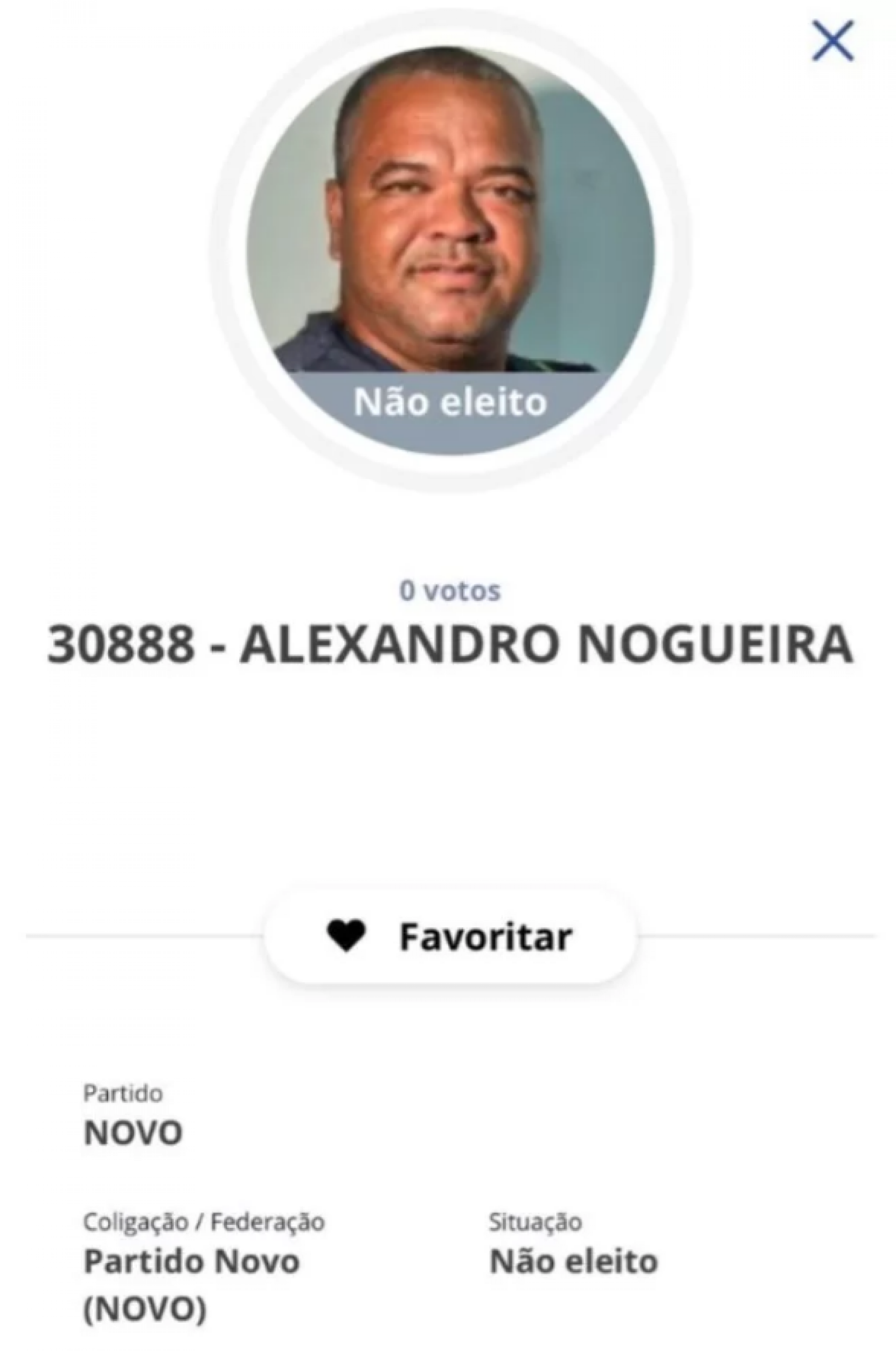 De acordo com o Tribunal Superior Eleitoral (TSE), Alexandro não declarou bens, nem teve qualquer gasto durante o pleito  - Reprodução/Rede social 