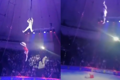 Ginasta cai de 6 metros após cometer erro em apresentação