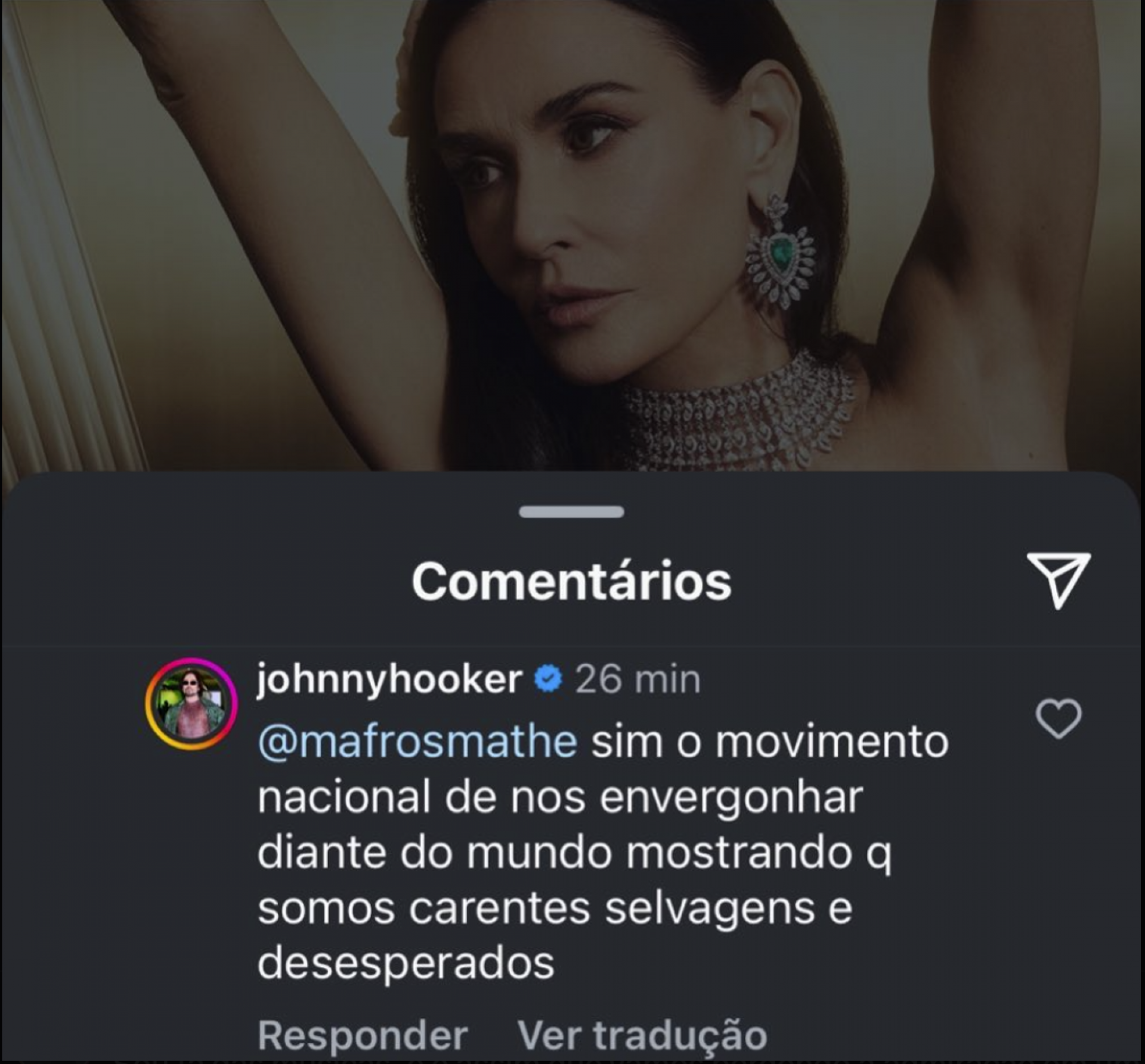 Johnny Hooker viraliza com comentário sobre Fernanda Torres e Demi Moore no Oscar - reprodução Instagram