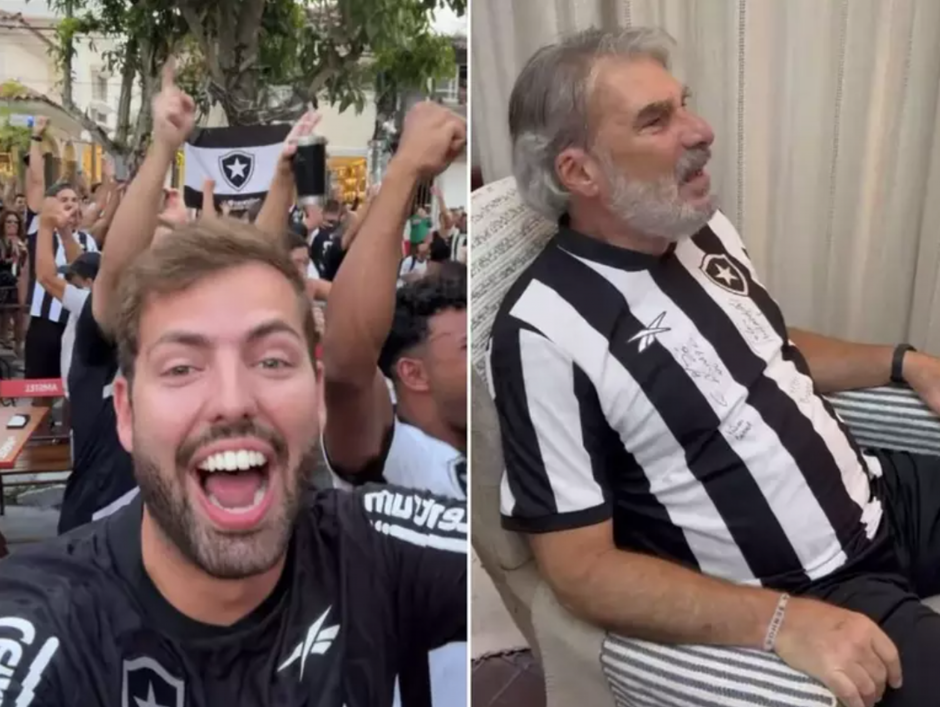 Matheus Costa e seu pai comemoram título do Botafogo  - reprodução Instagram