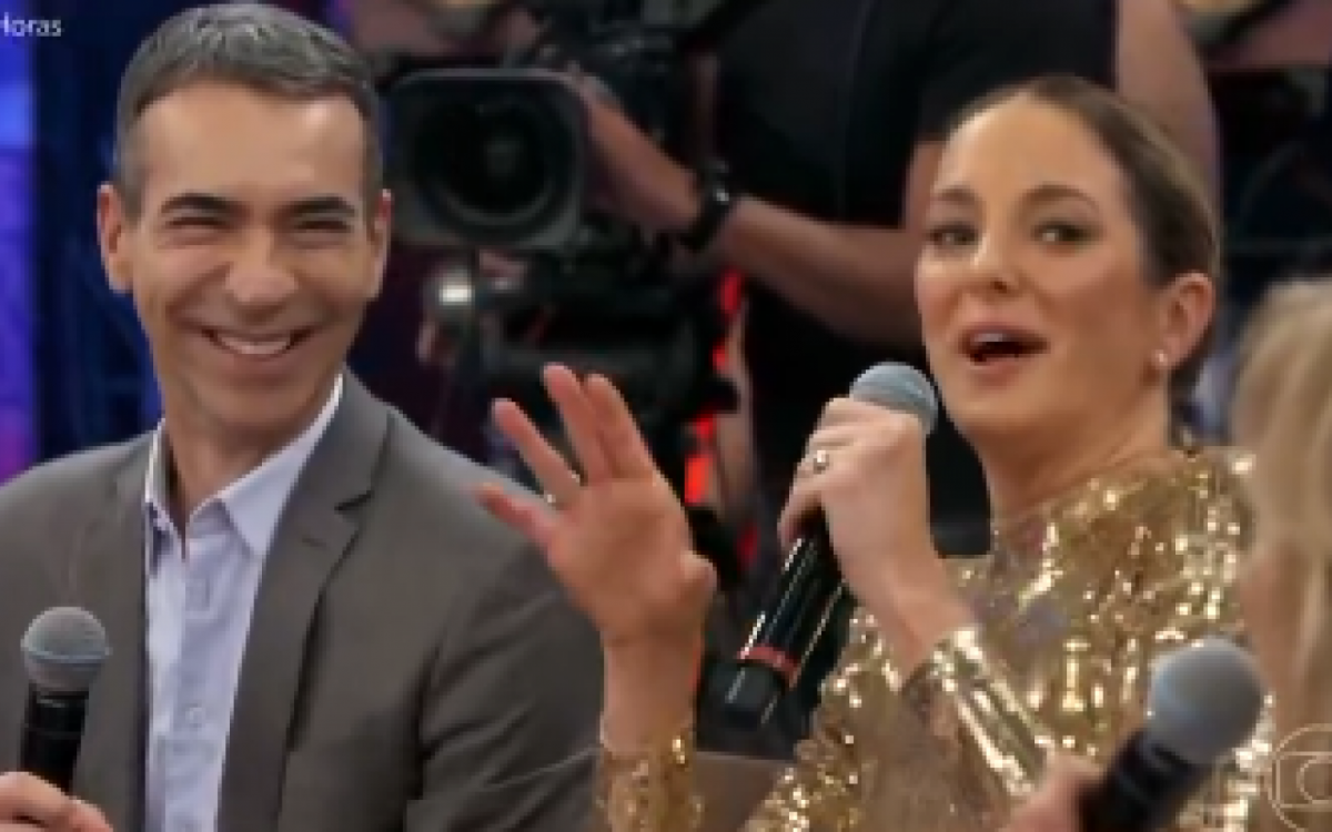 César Tralli e Ticiane Pinheiro no 'Altas Horas', da TV Globo, deste sábado (21) - Reprodução de vídeo / X
