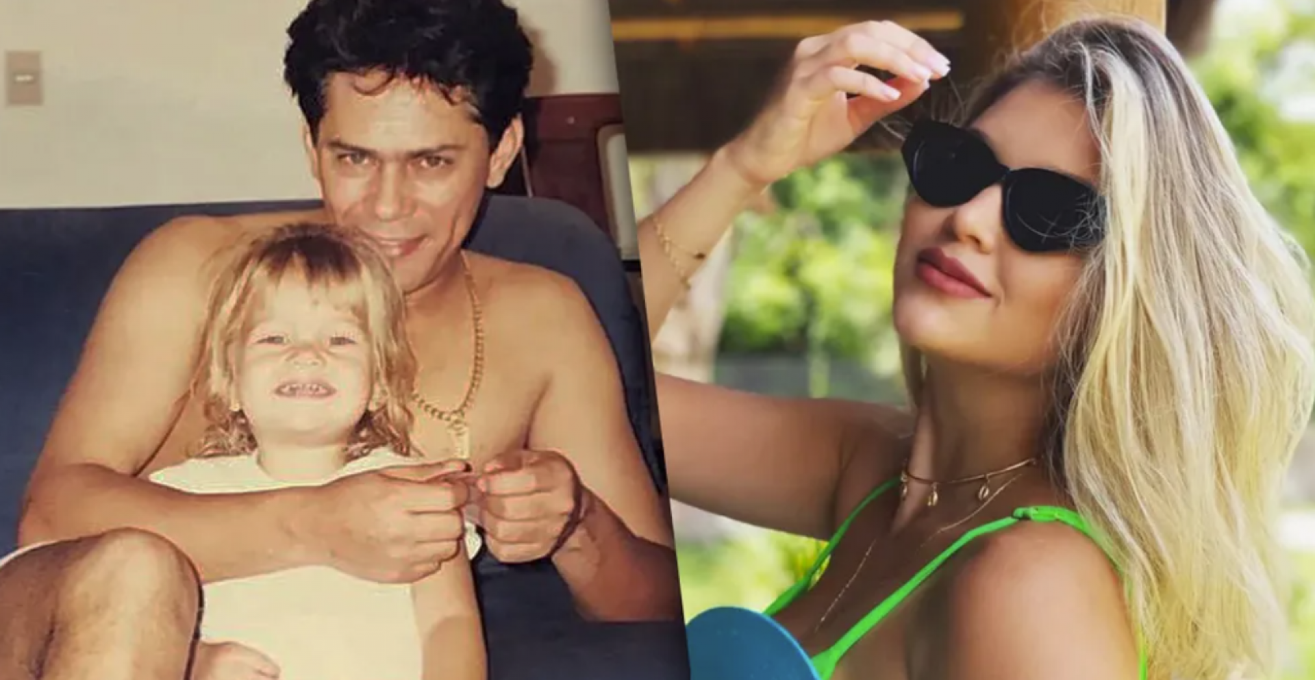 Lyandra Costa e o pai Leandro - reprodução Instagram