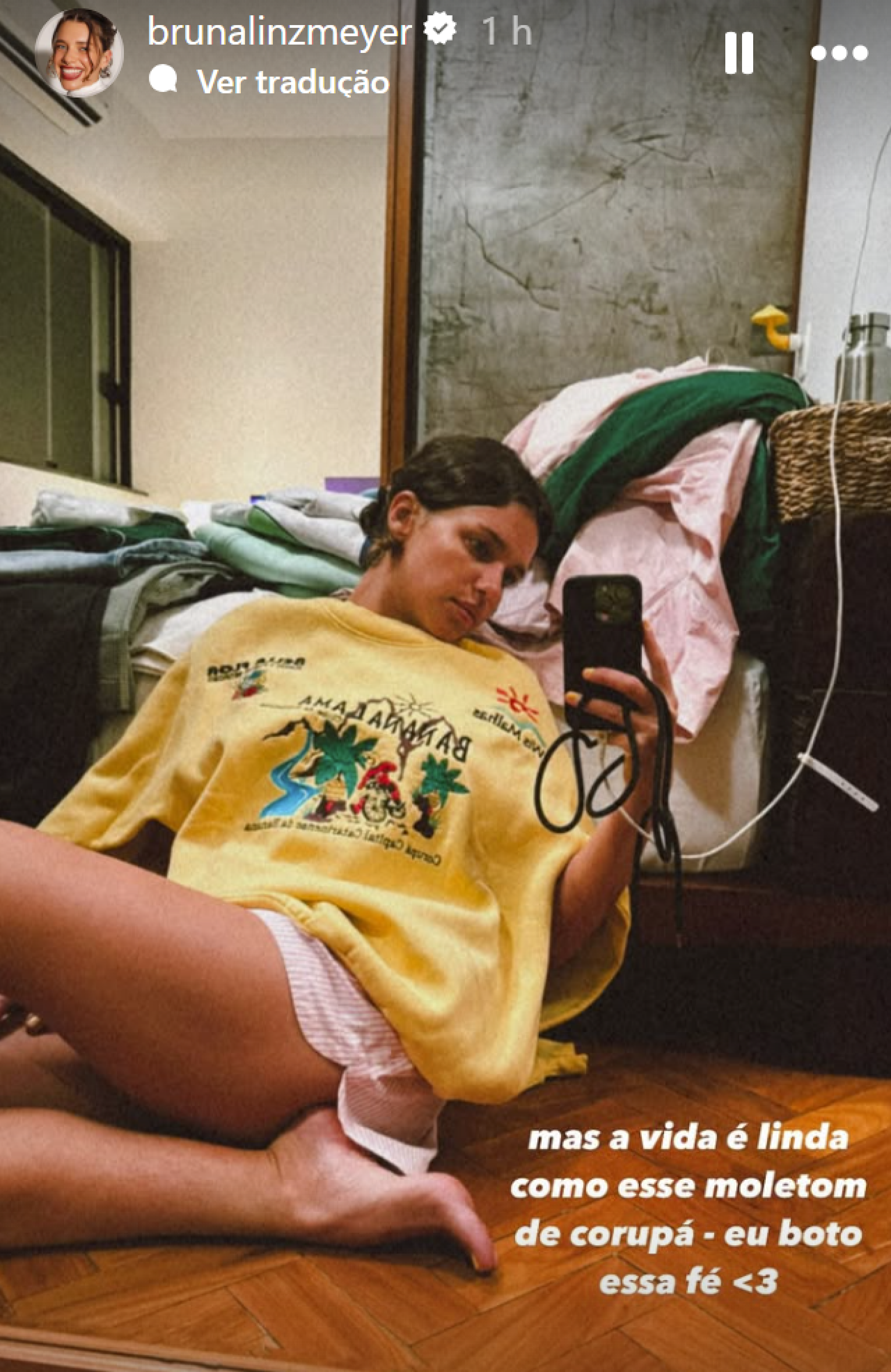 Bruna Linzmeyer atualiza seus seguidores sobre seu estado de saúde - reprodução Instagram