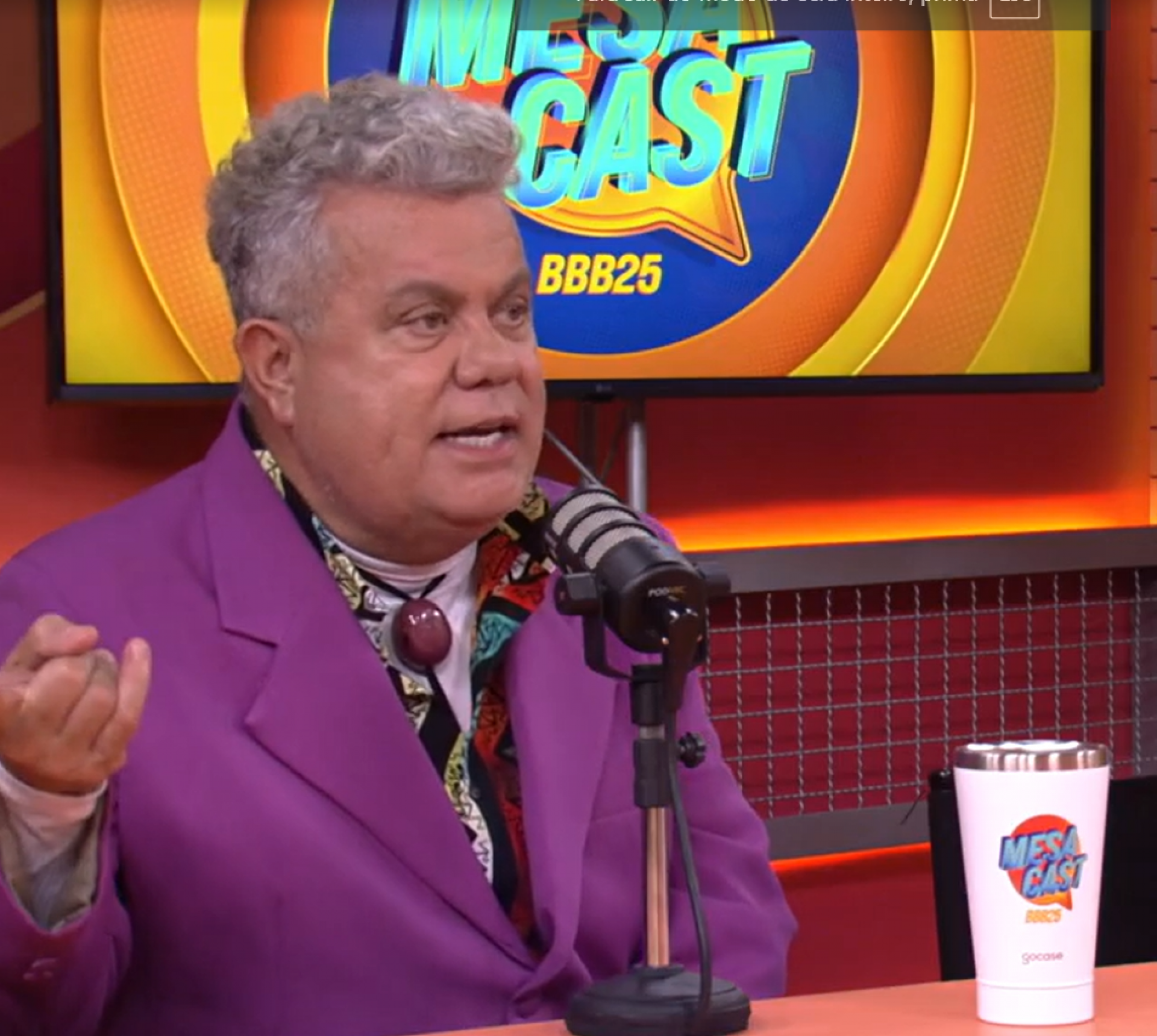 Milton Cunha durante participação no 'Mesacast BBB' - Reprodução de vídeo