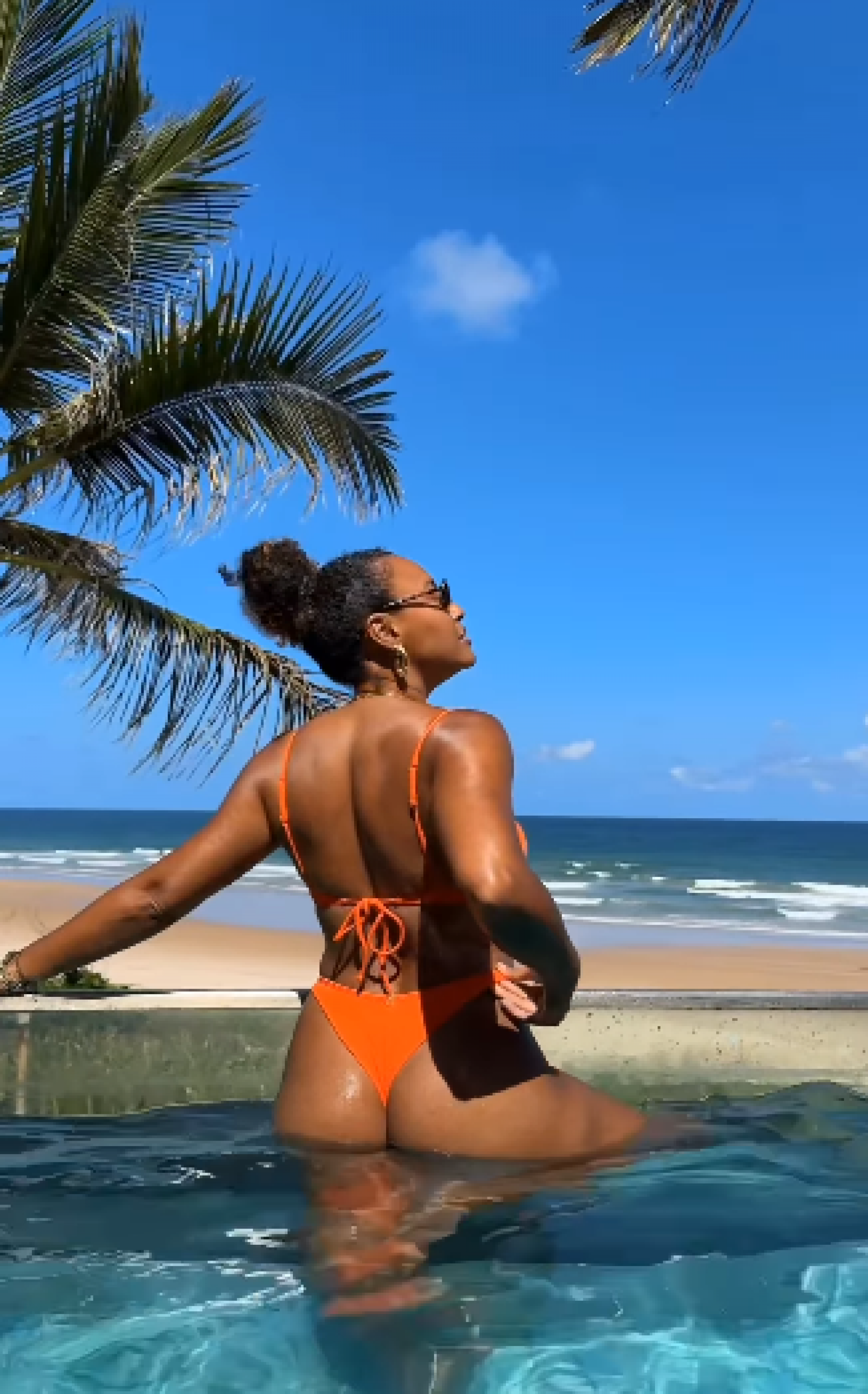 Sheron Menezzes aproveita momento de descanso em Porto de Galinhas - Reprodução de vídeo / Instagram