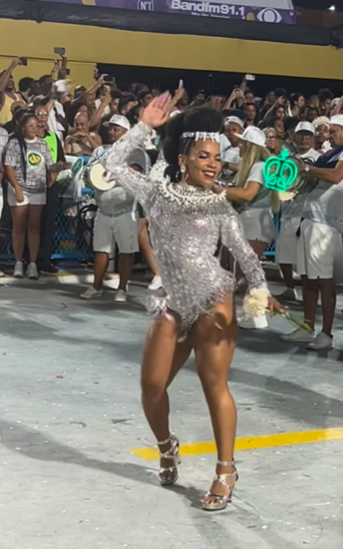 Maria Mariá durante o ensaio da Imperatriz Leopoldinense 