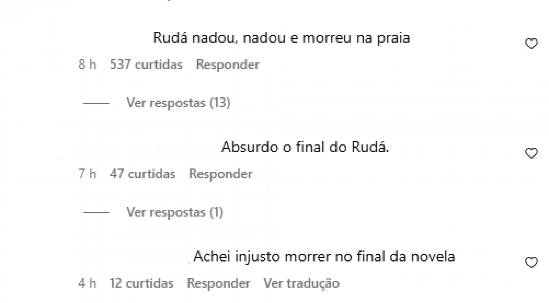 Morte de Ruda?, da novela das 21h da TV Globo, 'Mania de Você', bomba nas redes sociais - Reprodução / Instagram