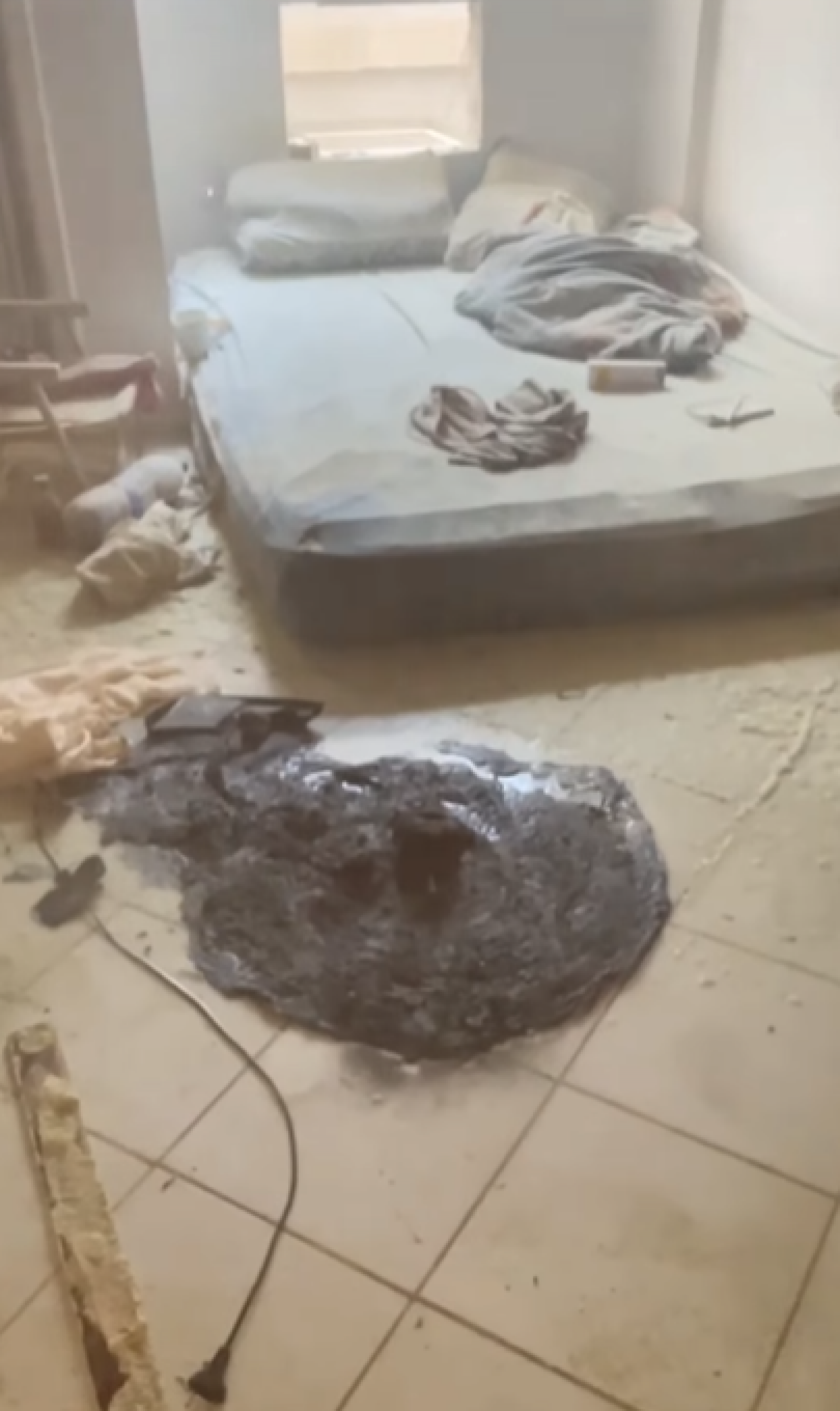 O ventilador ficou completamente destruído