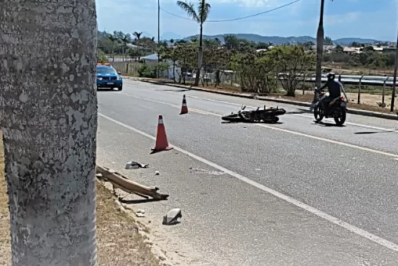 Motociclista morre após grave acidente na RJ-106, em Iguaba Grande