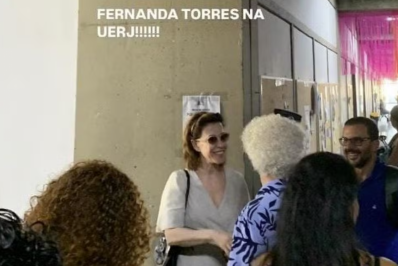 Fernanda Torres surpreende estudantes ao prestigiar defesa de mestrado do filho 