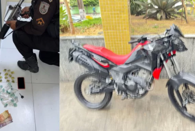 Homem tenta escapar da polícia empinando moto, mas bate e é capturado em Araruama