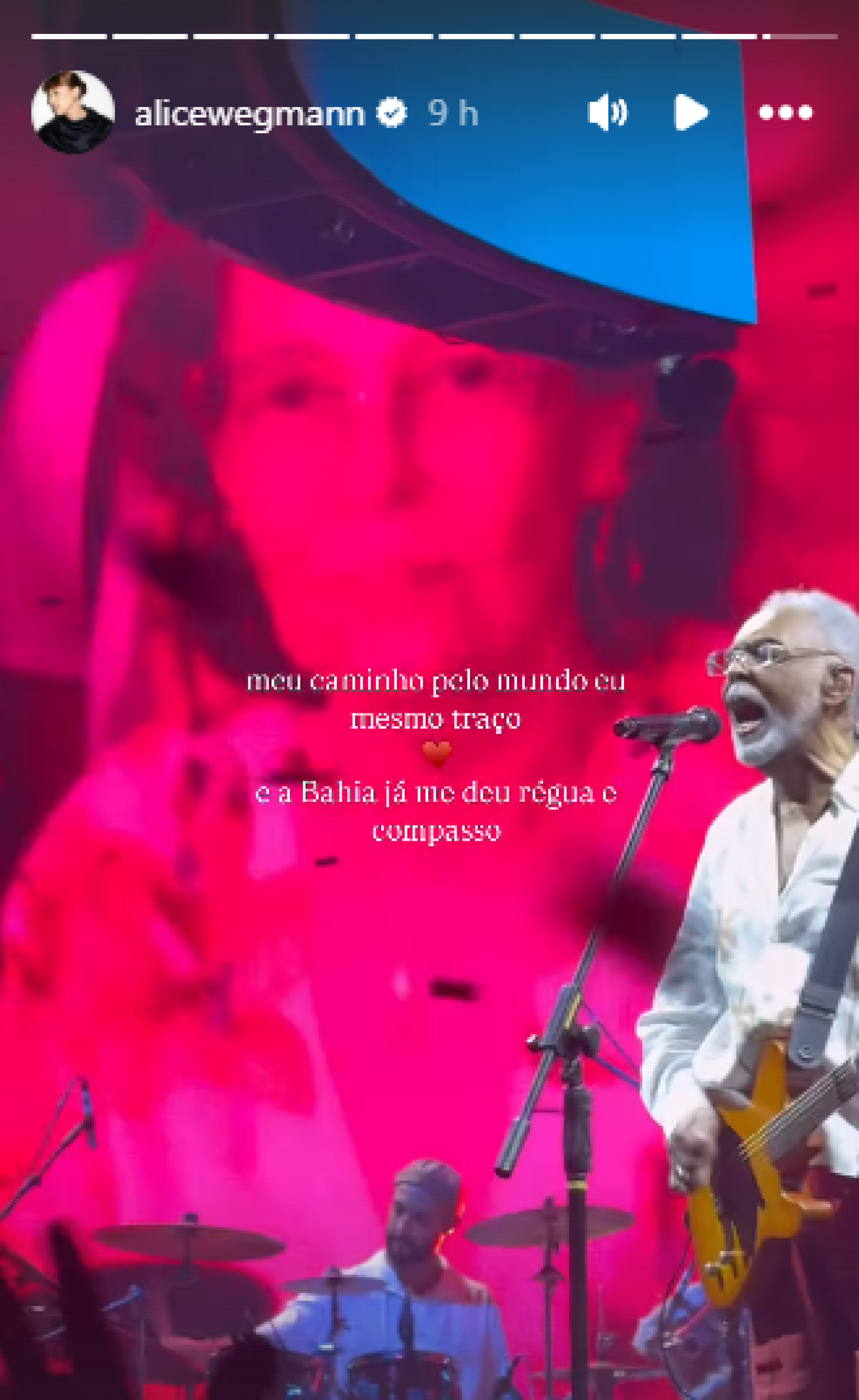 Humberto Carrão prestigia turnê de despedida de Gilberto Gil no Rio - Reprodução de vídeo / Instagram