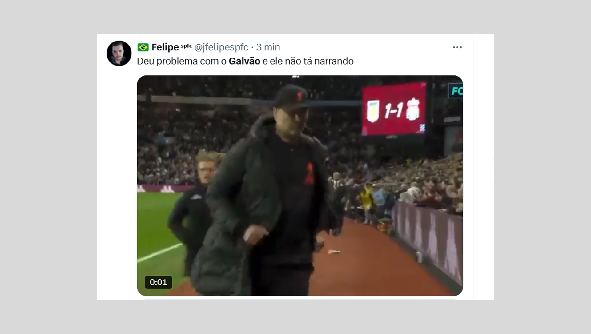 Comentários de torcedores e internautas sobre a ausência de Galvão Bueno na narração dos primeiros 15 minutos de Corinthians x Vasco, no Prime Video - Reprodução de rede social / X