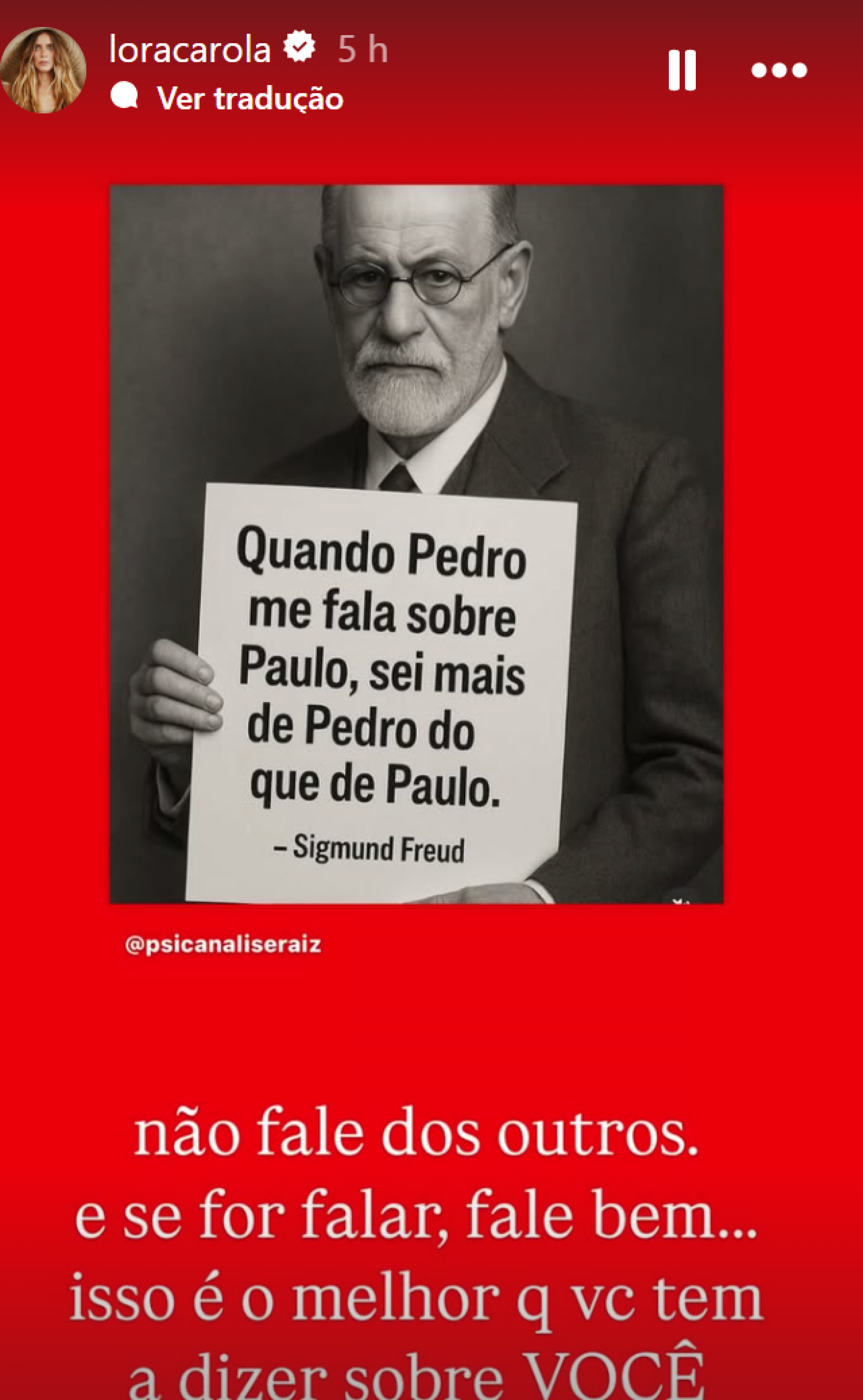 publicação de Carolina Dieckmann - reprodução Instagram