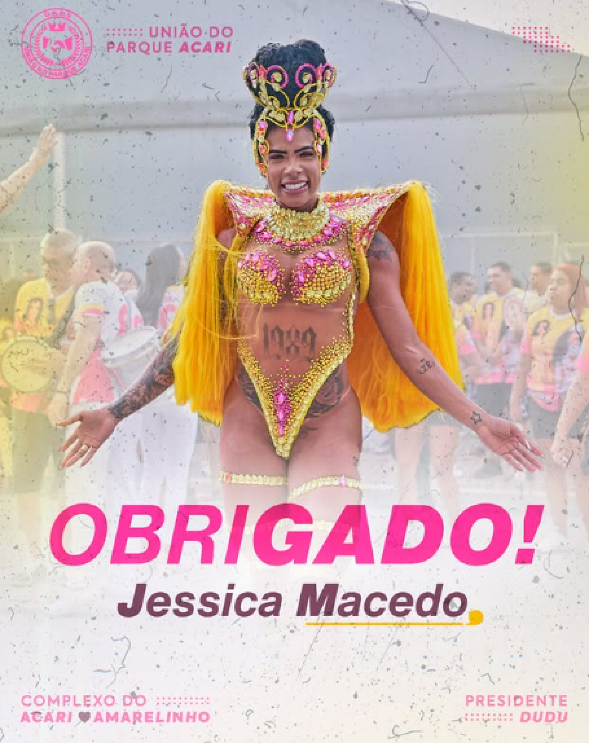 União do Parque Acari anuncia saída da rainha de bateria Jessica Macedo - Reprodução / Instagram