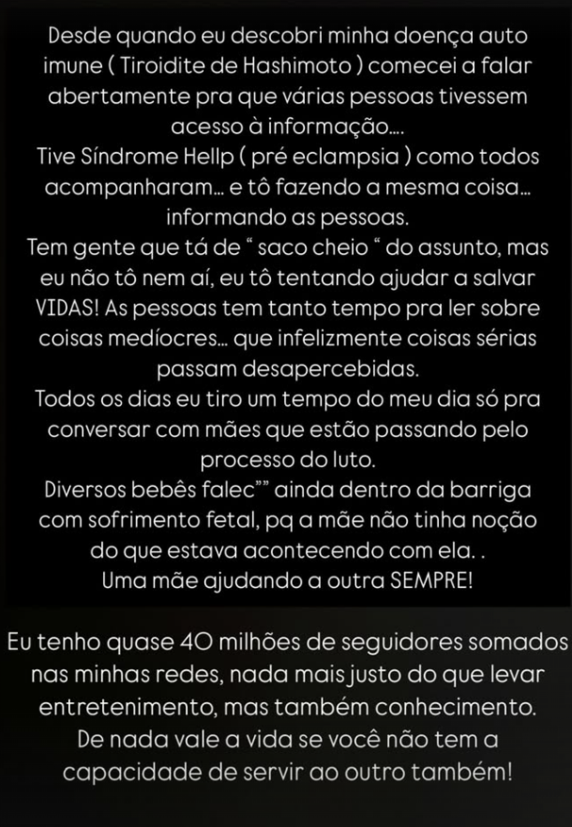 Lexa fala sobre críticas após música em homenagem à filha e alerta para os riscos da pré-eclâmpsia - reprodução Instagram