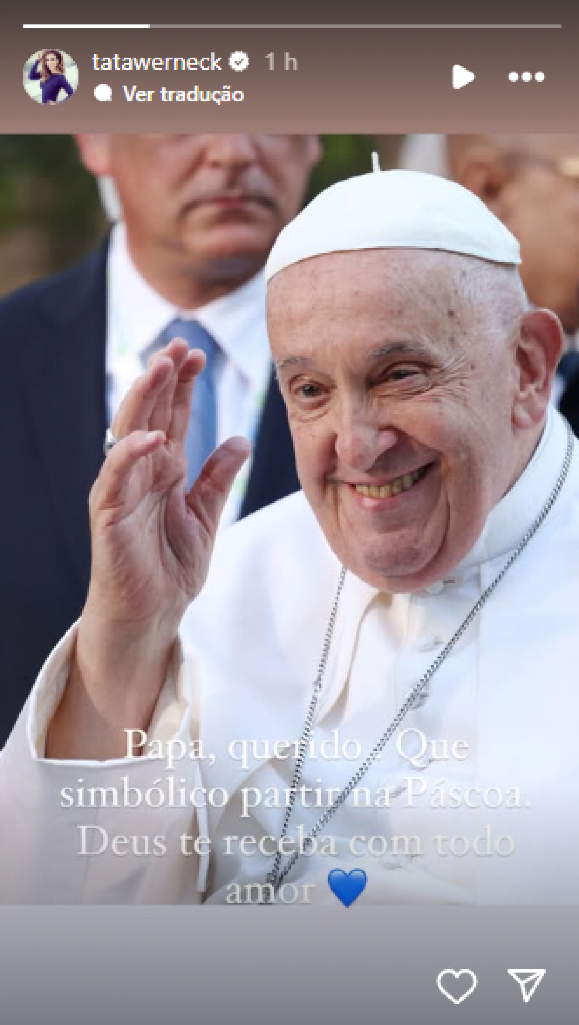 Tata Werneck lamenta a morte do Papa Francisco - Reprodução / Instagram