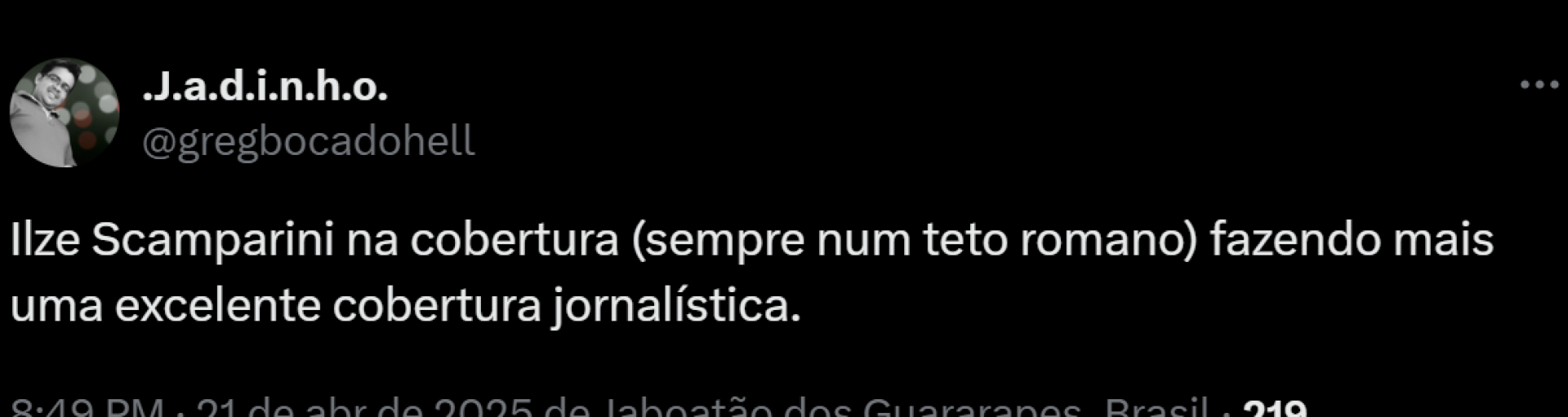 Ilze Scamparini conquista as redes com cobertura no Vaticano - reprodução X