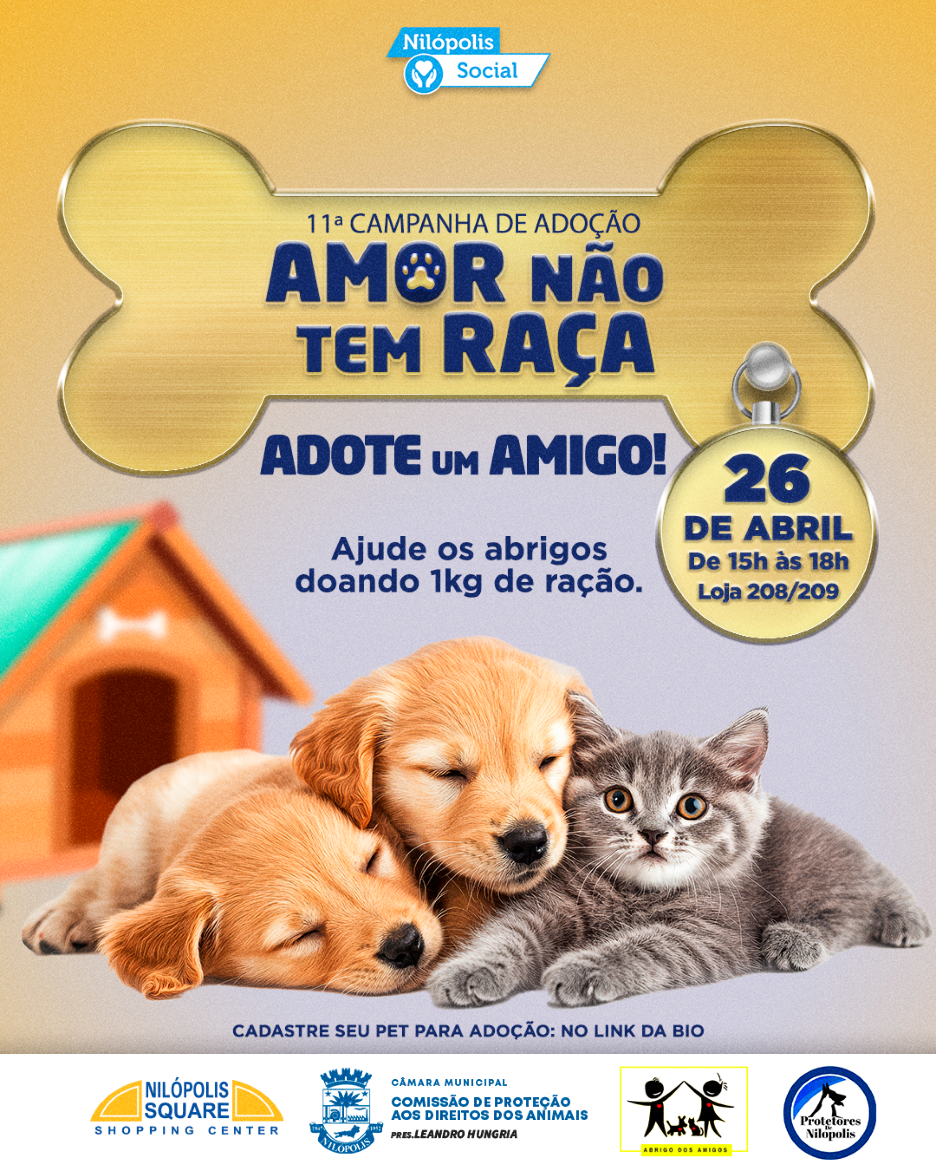 Campanha de Ado&ccedil;&atilde;o "Amor n&atilde;o tem ra&ccedil;a!" Shopping Nil&oacute;polis Square - Divulga&ccedil;&atilde;o